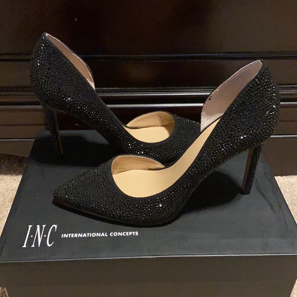 INC International Concepts Shoes - INC Black Crystal Pumps